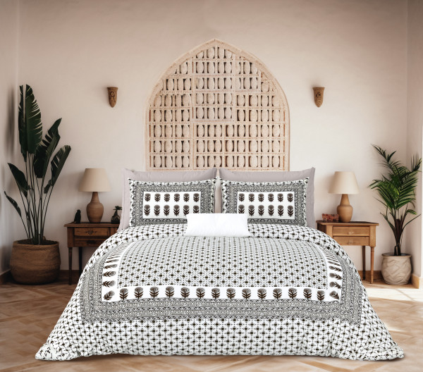 JAIPURI Double Bedsheet 100% Pure Cotton 180 TC Bedsheeet With Two Pillow Cover Set of 18 Bedsheet