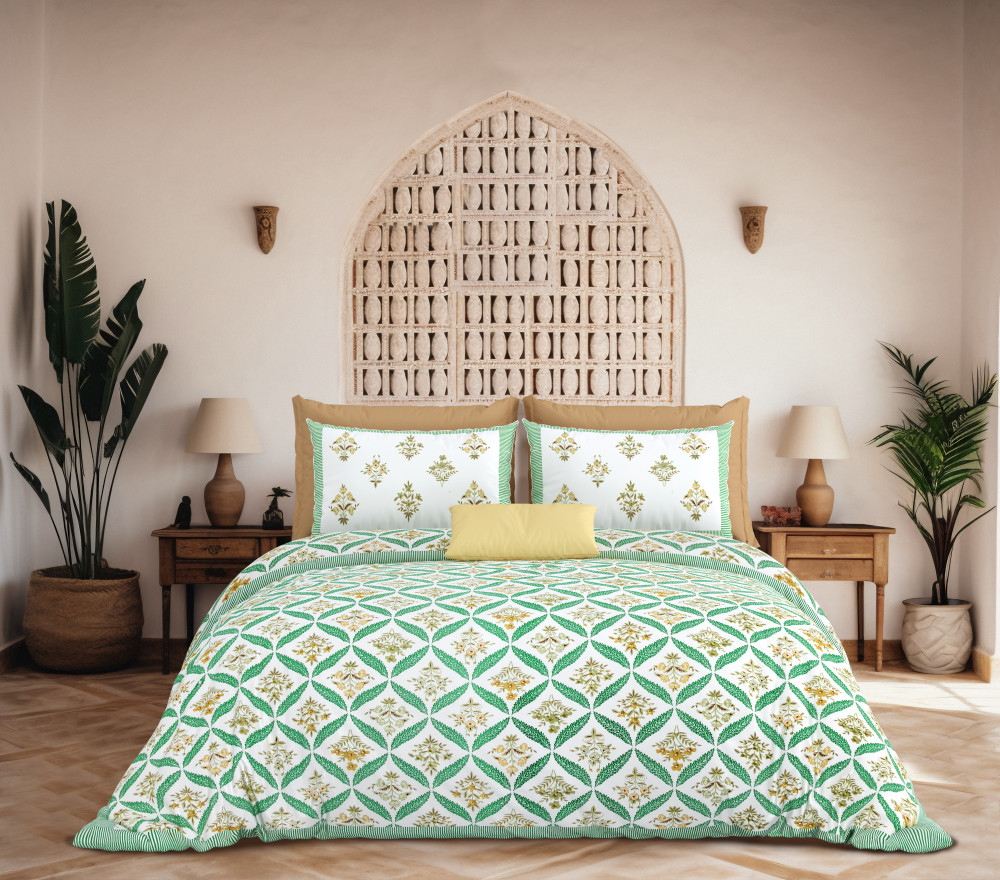 JAIPURI Double Bedsheet 100% Pure Cotton 180 TC Bedsheeet With Two Pillow Cover Set of 18 Bedsheet