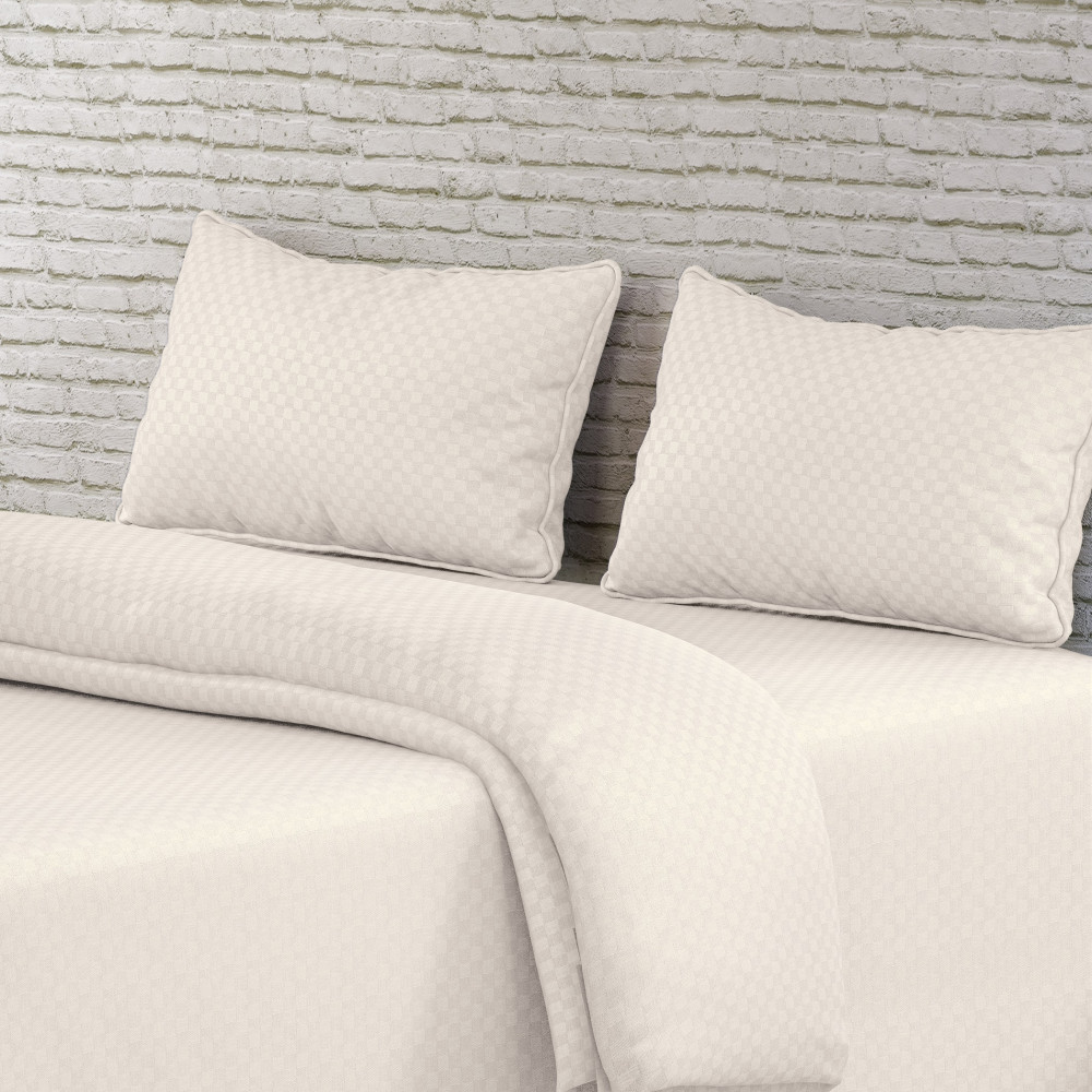 Image of Jacquard 300 TC Pure 100% Cotton King Size Bedsheet With Two Pillow Cover Set