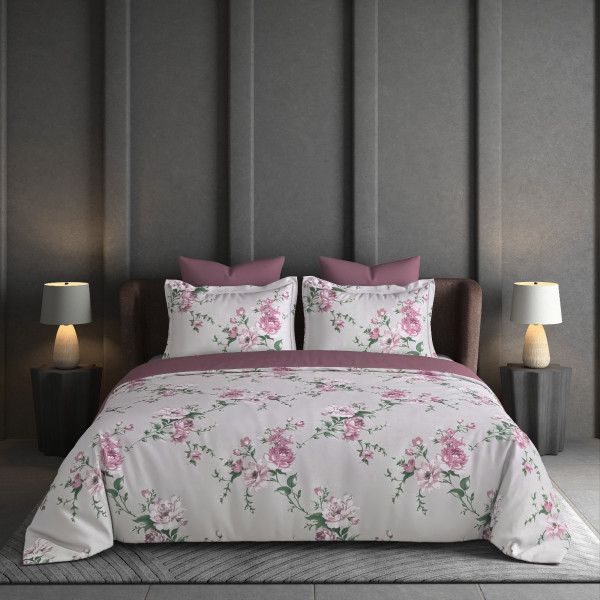 NAYAB 100% PURE COTTON 300 TC KING SIZE BEDSHEET WITH 2 PILLOW COVER SET