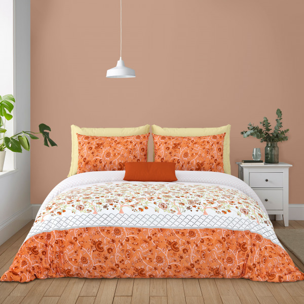 Rajwada Floral Print 100% Cotton King Size Bedsheet With Two Pillow Cover Set of 18 PC