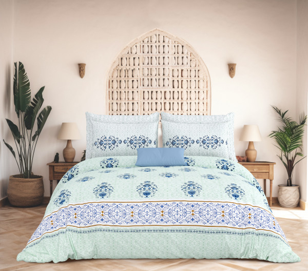 Rajwada Floral Print 100% Cotton King Size Bedsheet With Two Pillow Cover Set