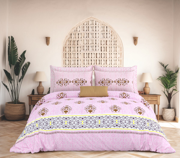 Rajwada Floral Print 100% Cotton King Size Bedsheet With Two Pillow Cover Set