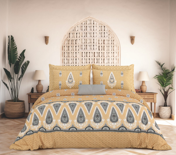 Rajwada Floral Print 100% Cotton King Size Bedsheet With Two Pillow Cover Set