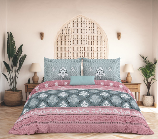 Rajwada Floral Print 100% Cotton King Size Bedsheet With Two Pillow Cover Set