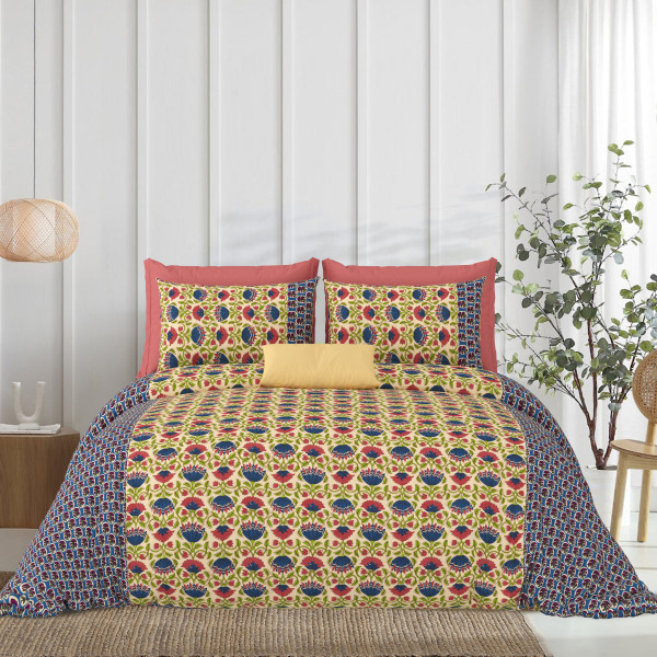 Rajasthali King Size Bedsheet 100% Pure Cotton Bedsheeet With Two Pillow Cover Set