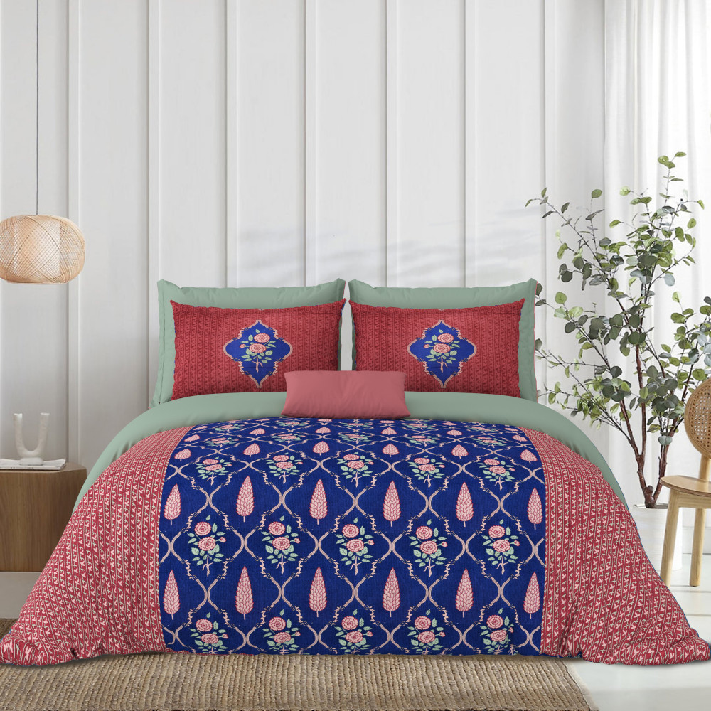 Image of Rajasthali King Size Bedsheet 100% Pure Cotton Bedsheeet With Two Pillow Cover Set