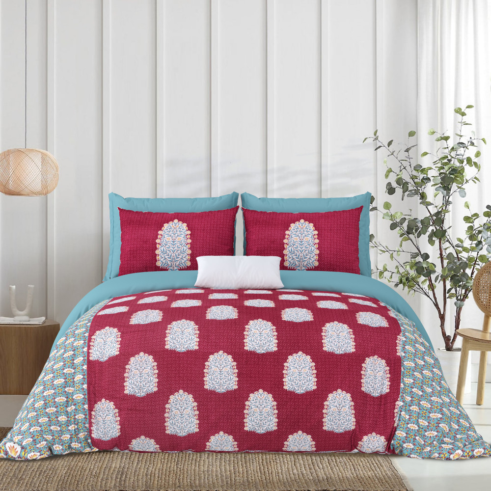 Rajasthali King Size Bedsheet 100% Pure Cotton Bedsheeet With Two Pillow Cover Set of 18 Bedsheet