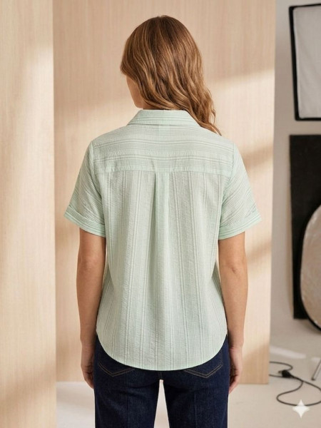 MINT GREEN VERTICAL STRIPED T-SHIRT