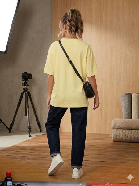 LEMON YELLOW COLOR T-SHIRT