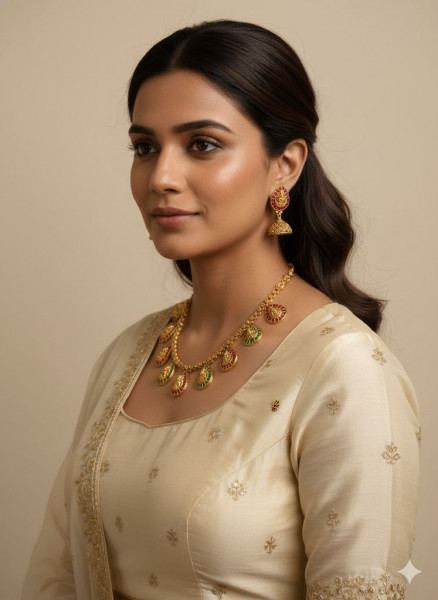 TEMPLE STYLE TRADITIONAL JEWELLERY SET