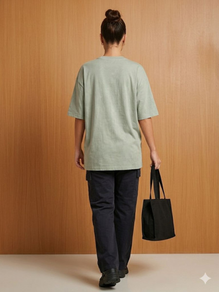 SAGE GREEN COLOR OVERSIZED T-SHIRT