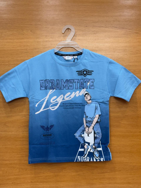 SKY BLUE PRINTED BOYS T-SHIRT