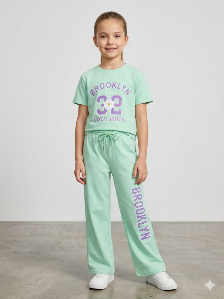 Image of PASTEL MINT GREEN COLOR GIRLS CORD SET