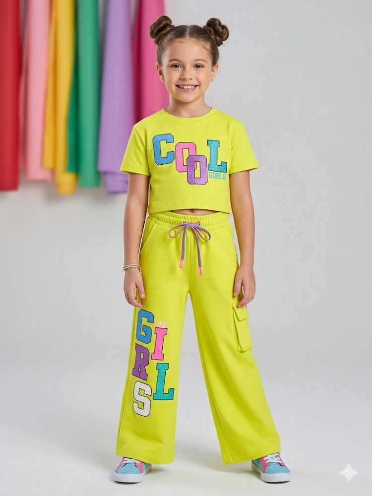 Image of NEON LIME COLOR GIRLS CORD SET