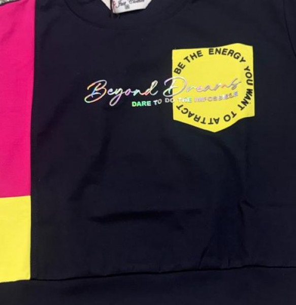 DARK NAVY COLOR GIRLS CORD SET