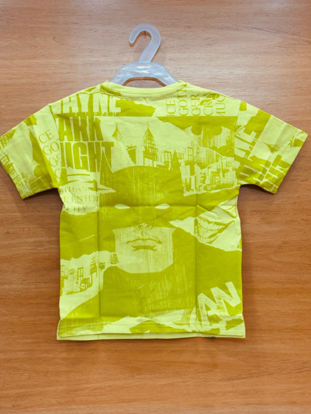 NEON LEMON COLOR PRINTED BOYS T-SHIRT