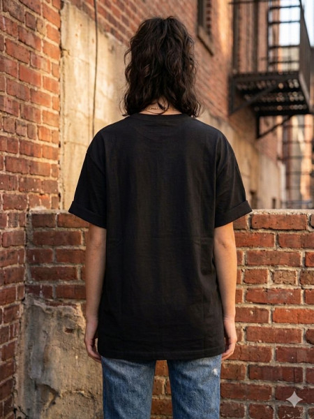 BLACK OVERSIZED GRAPHIC T-SHIRT