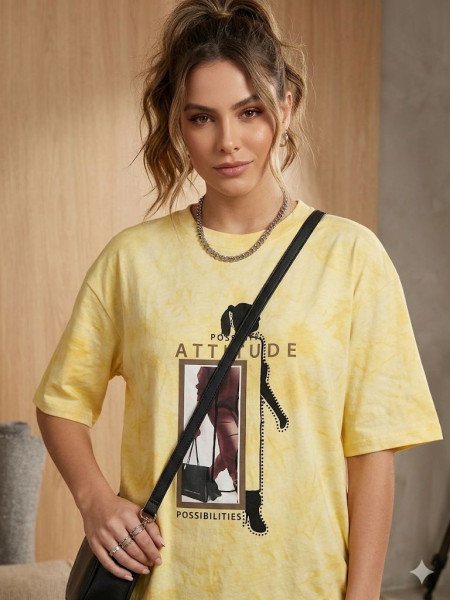 LEMON YELLOW COLOR T-SHIRT