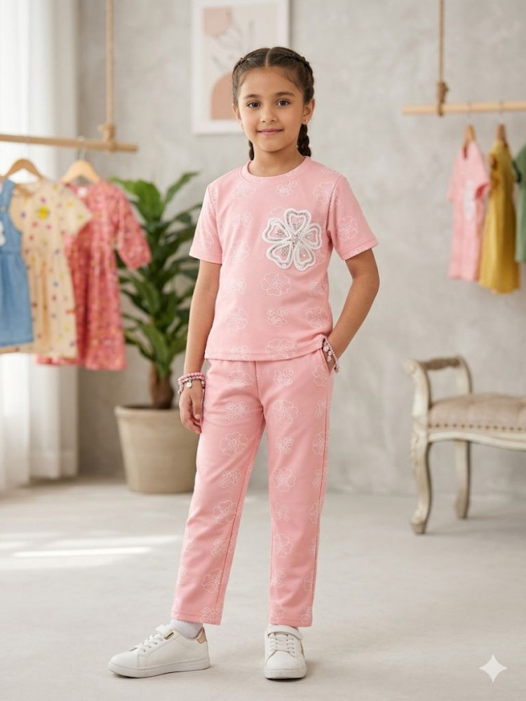 Image of LIGHT PEACH COLOR GIRLS CORD SET