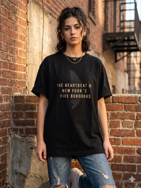 BLACK OVERSIZED GRAPHIC T-SHIRT