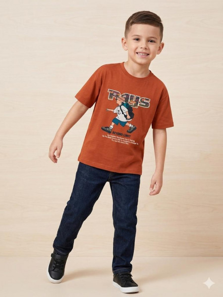 RUST COLOR BOYS T-SHIRT