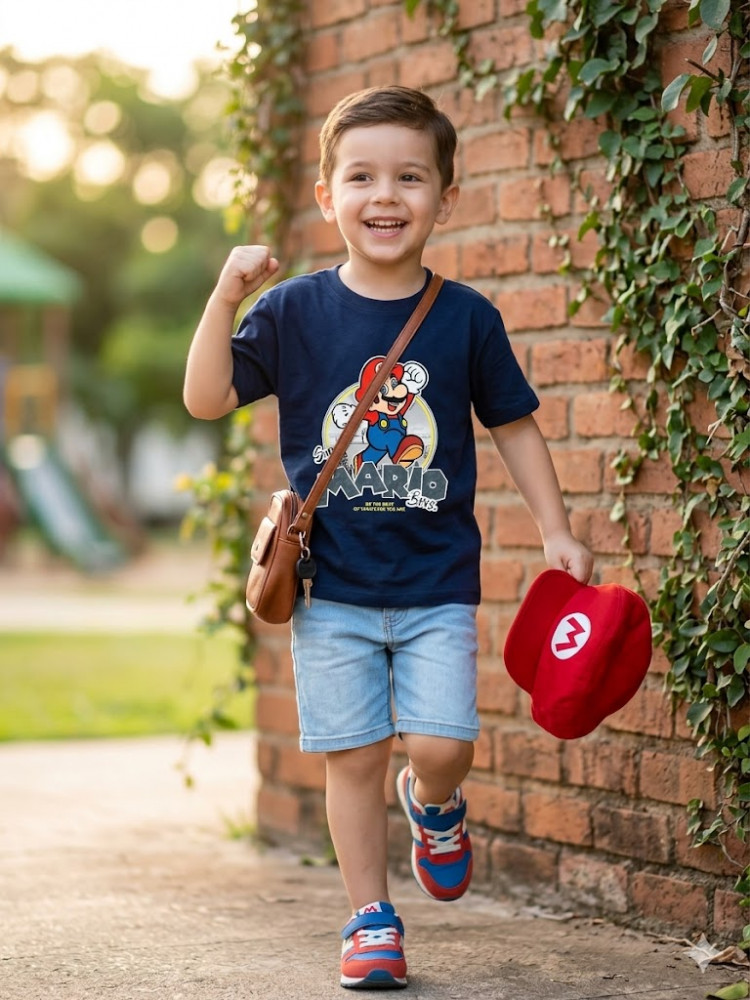 Image of BLUE COLOR PRINTED BOYS T-SHIRT