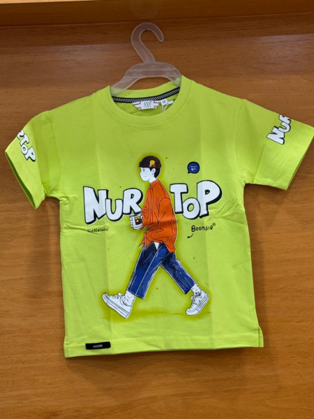 LIME GREEN NUR TOP PRINT T-SHIRT