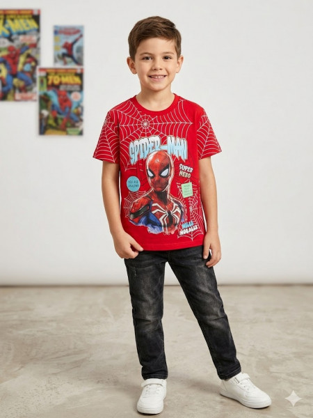 BOYS SPIDER MAN RED COLOR T-SHIRT