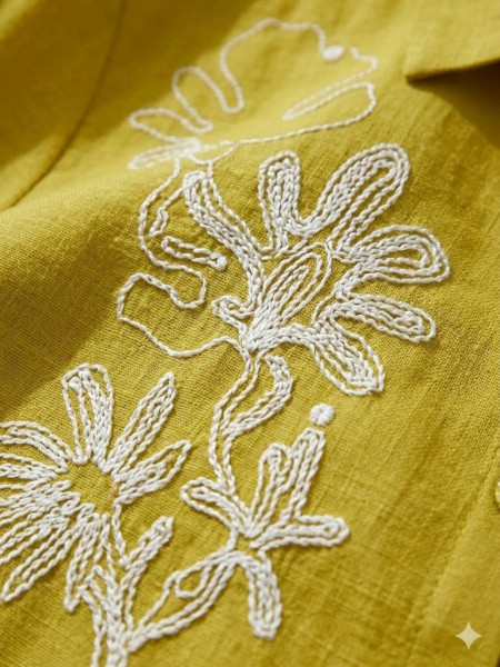 CHARTREUSE LINEN BLEND SHIRT