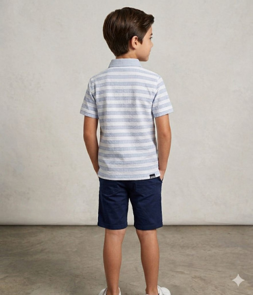 SKY & WHITE COLLAR BOYS T-SHIRT
