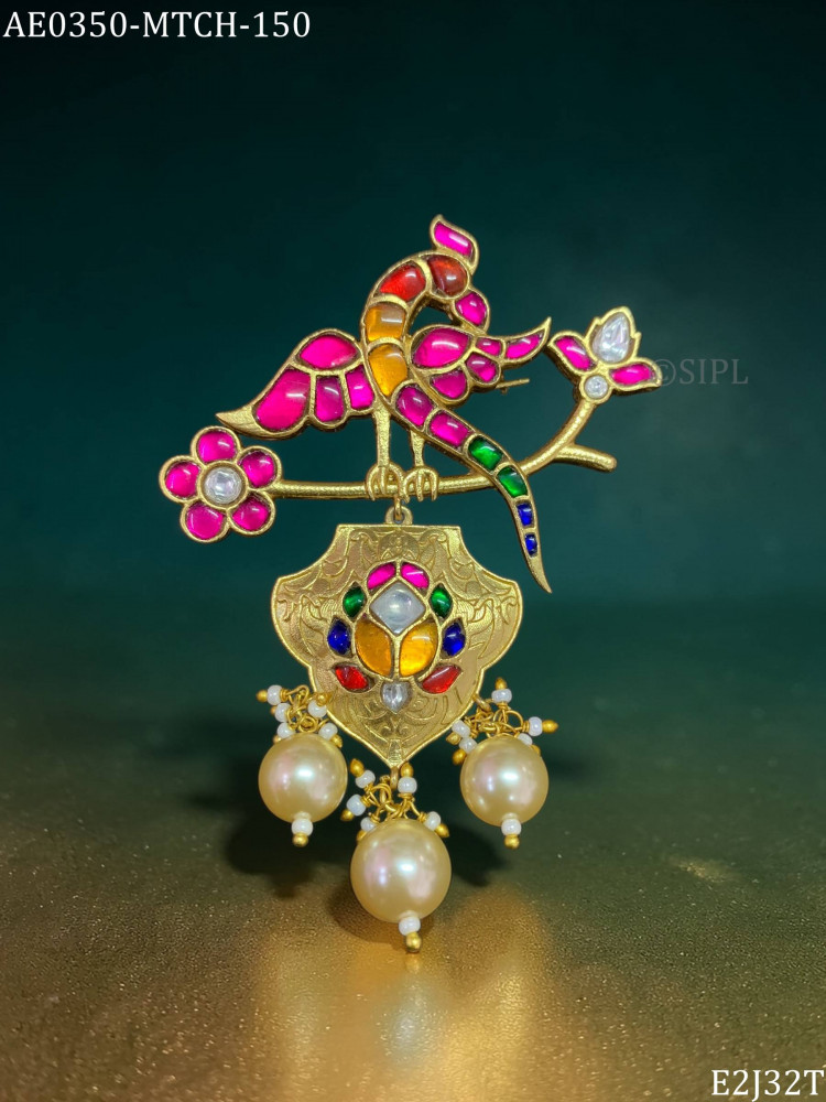 Image of Beautiful kundan designer brooch