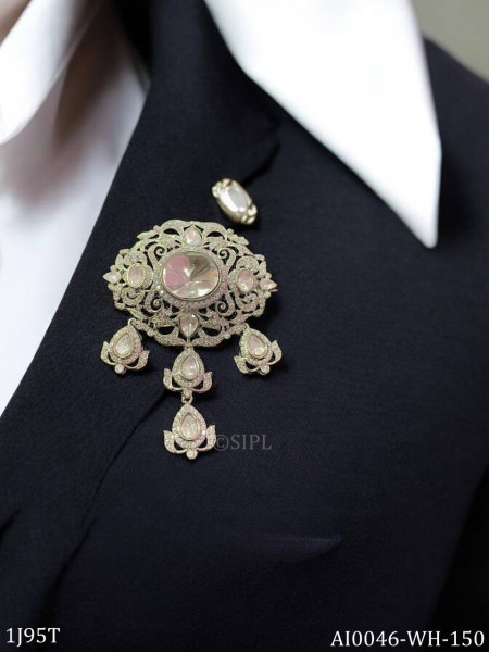 Stylish beautiful moissanite brooch