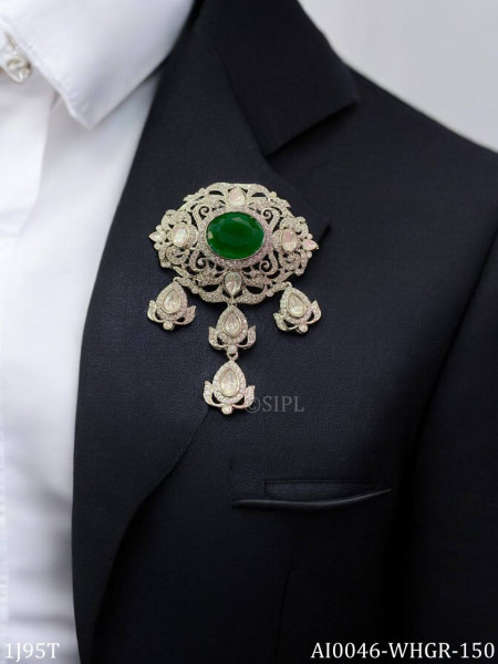 Stylish beautiful moissanite brooch