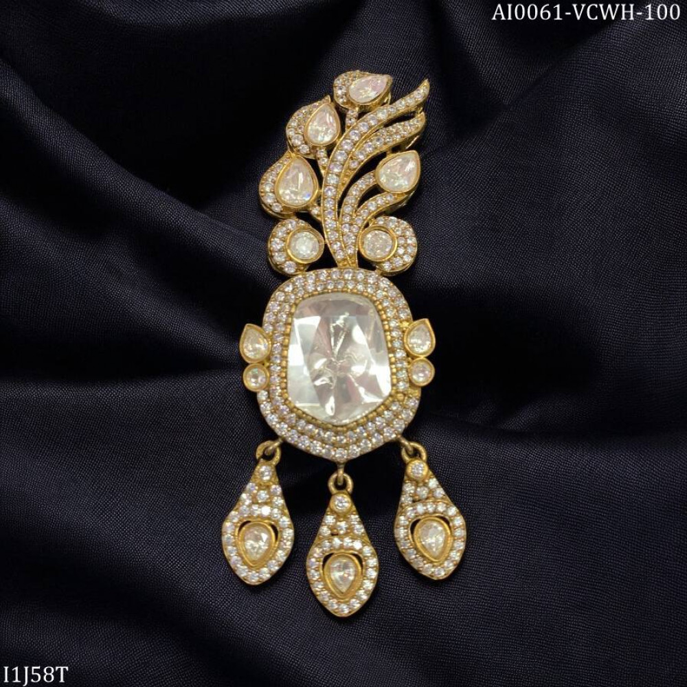 Image of Beautiful  Moissanite Polki Brooch