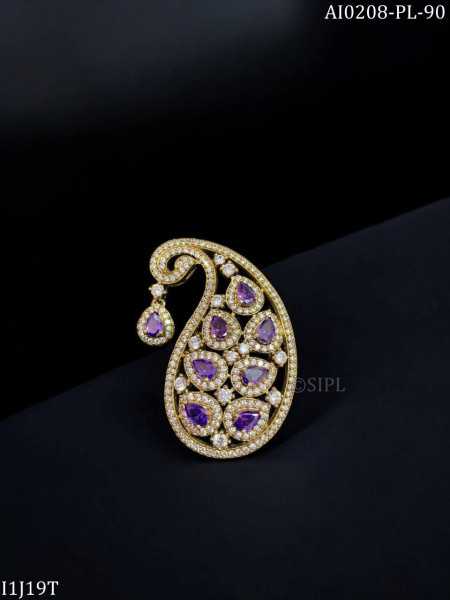 Paisley designer brooch