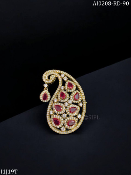 Paisley designer brooch