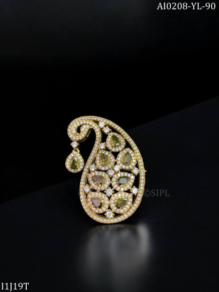 Paisley designer brooch