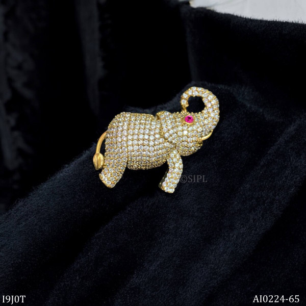 Trunk up elephant brooch