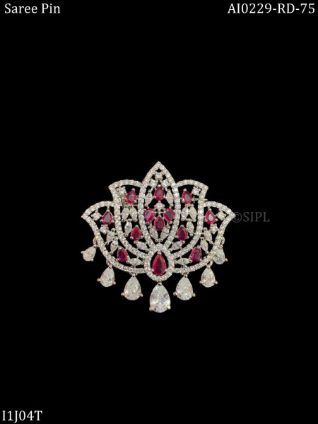 Sparkling Beautiful Lotus brooch