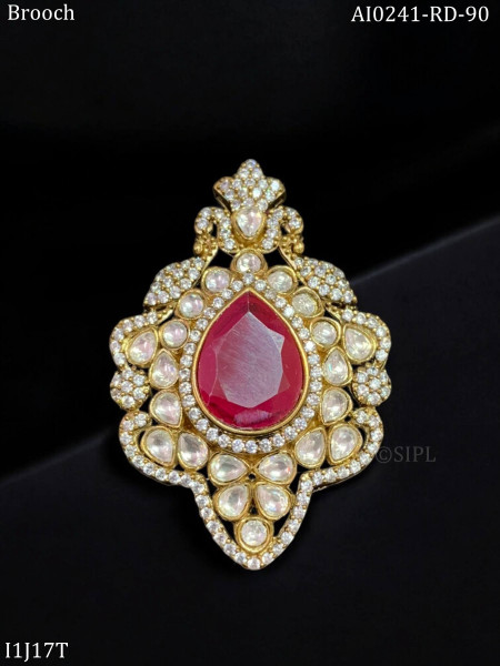 Unique moissanite brooch