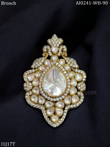 Unique moissanite brooch