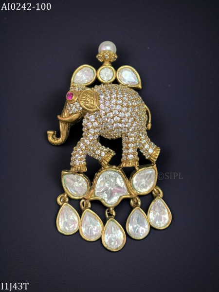 Luxury elephant moissanite brooch