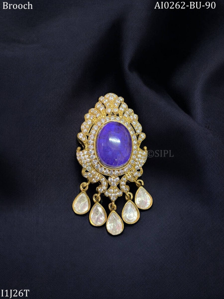 Beautiful Moissanite Polki Brooch