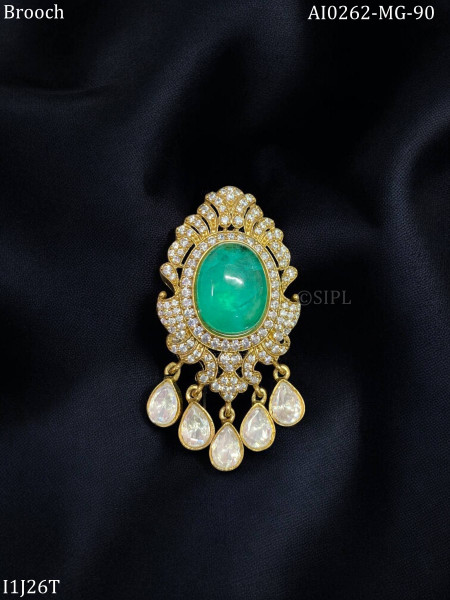 Beautiful Moissanite Polki Brooch