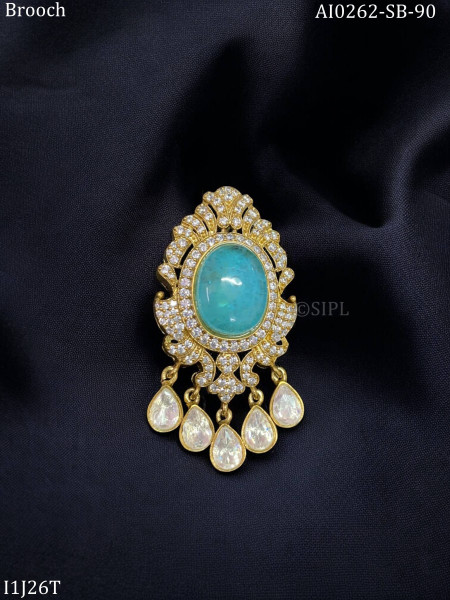 Beautiful Moissanite Polki Brooch