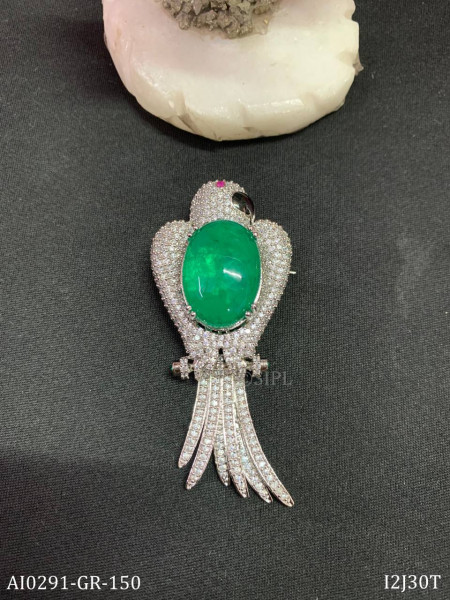 Parrot designer brooch