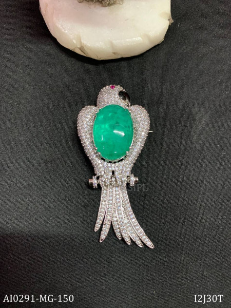 Parrot designer brooch