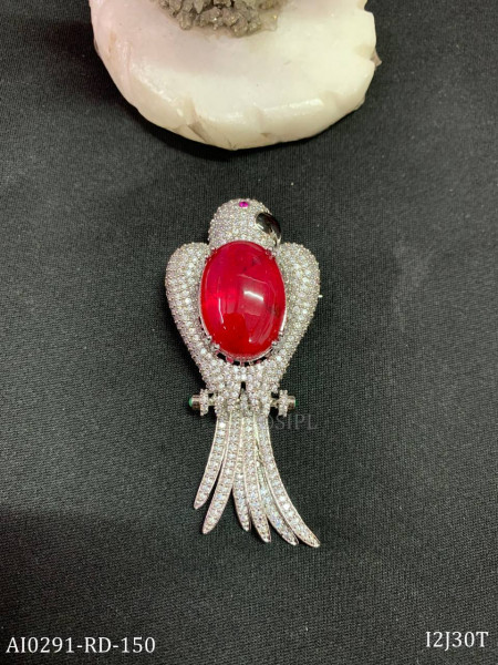 Parrot designer brooch