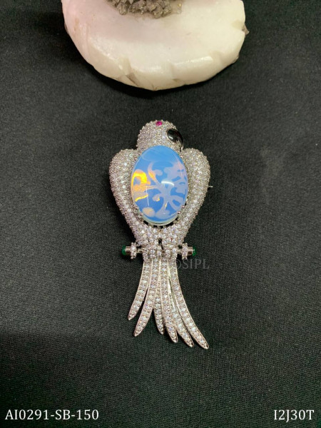 Parrot designer brooch
